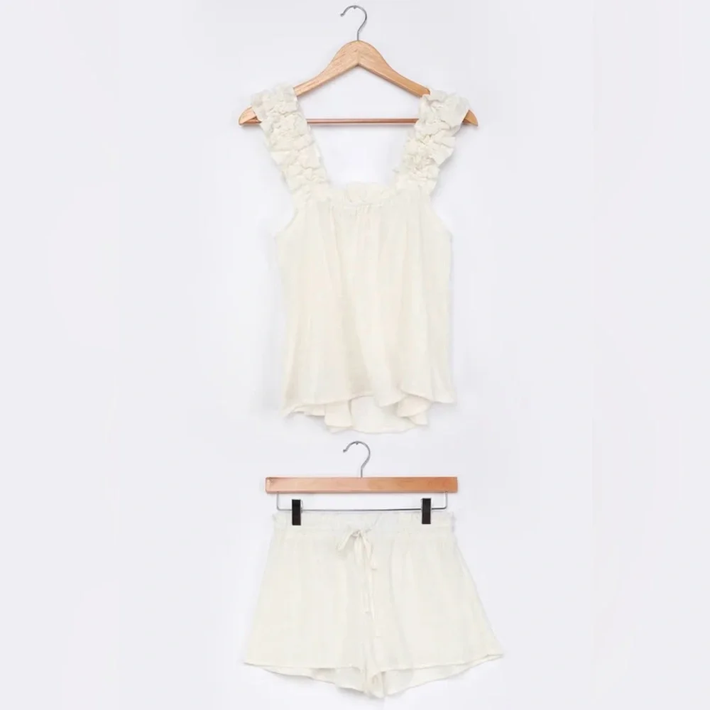 Lulu’s Off to Dream Land Ivory Two-Piece Pajama Set - Picture 2 of 10